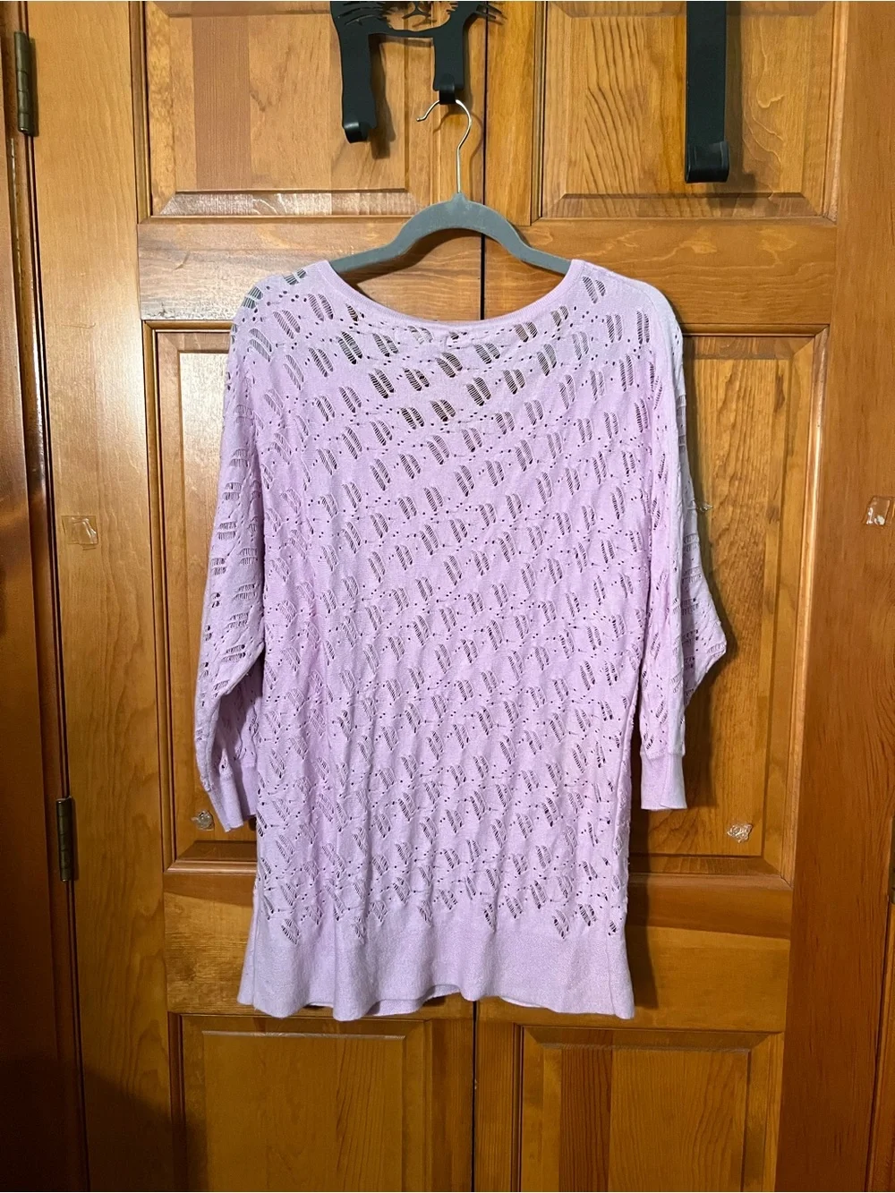 Dana Buchman Lavender Openwork Knit Tunic